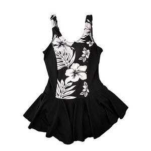 Favant ~ Women’s Black and White floral Swim Dress ~ NWT ~ size Small